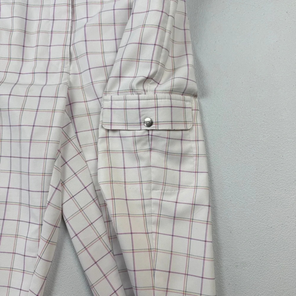Slazenger‎ Shorts Womens 8 White Knee Length Golf Shorts Pink Logo